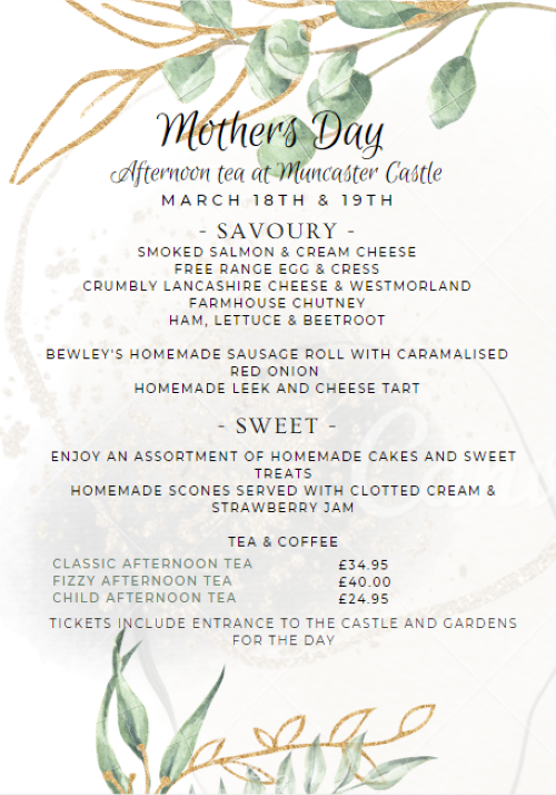 Mothers Day Afternoon Tea at Muncaster Castle